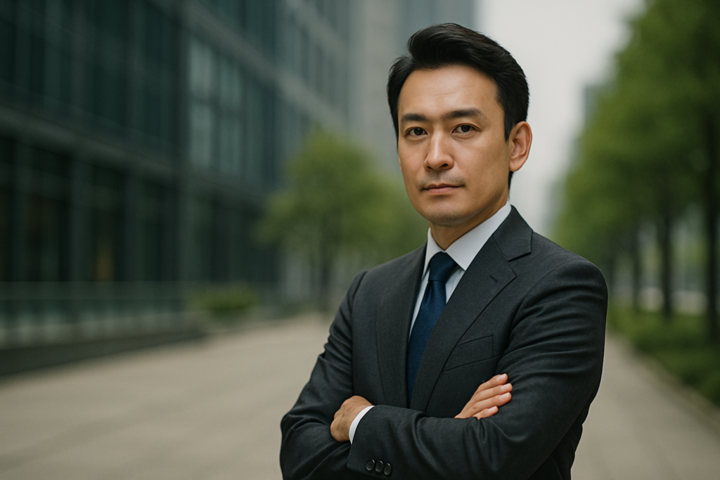 腕組みをしているビジネスマン