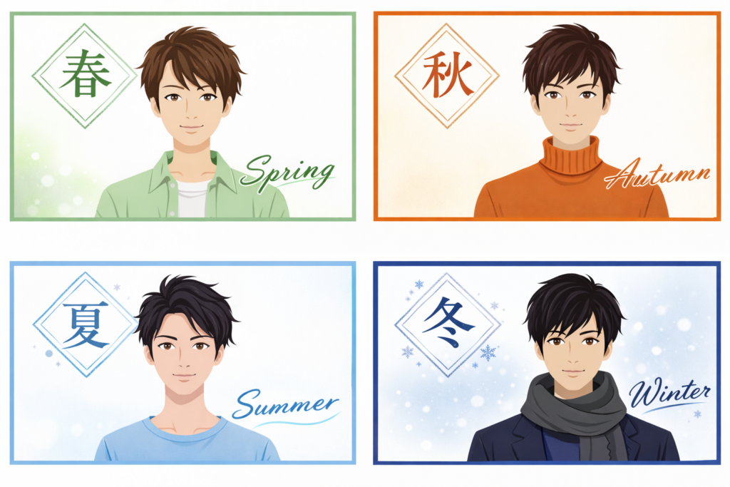 メンズパーソナルカラー診断4タイプ